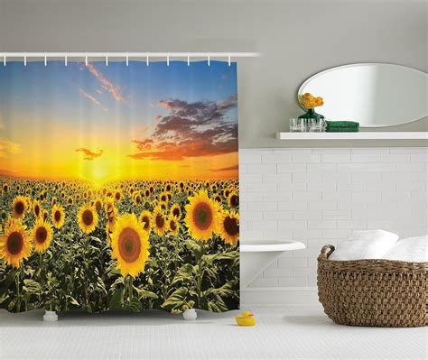 sunflower shower curtain amazon|sunflower shower curtain bathroom set.